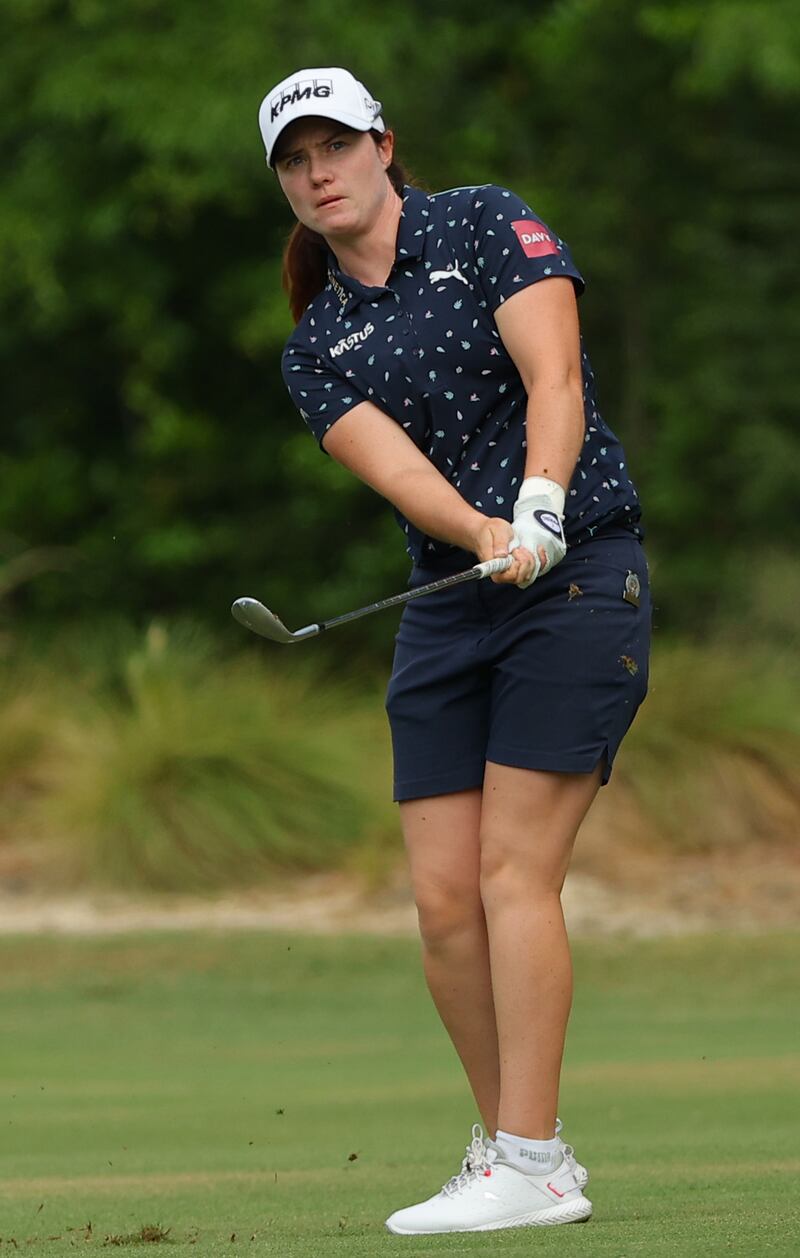 Leona Maguire of Ireland plays her approach shot on the first hole during the second round of the US Women's Open at Pine Needles Lodge and Golf Club in Southern Pines, North Carolina. Photograph: Kevin C. Cox/Getty Images