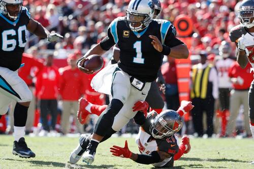 Cam Newton carries the Carolina Panthers to narrow win over Atlanta Falcons