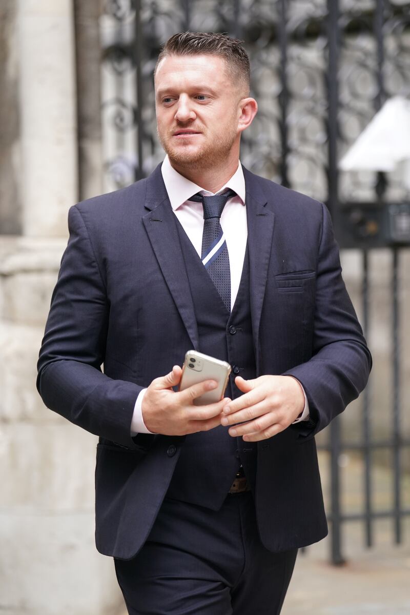 Tommy Robinson outside the Royal Courts of Justice in London in 2022. He gave evidence about his finances after losing a libel case brought by a Syrian teenager. Photograph: Kirsty O'Connor/PA