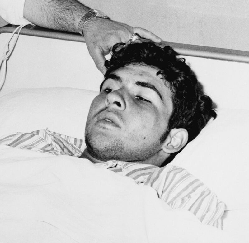 Armando Socarras Ramirez in hospital after stowing away on a flight from Havana to Madrid. Photograph: Bettmann via Getty