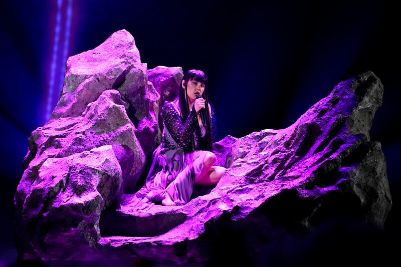 Teya Dora representing Serbia with the song Ramonda. Photograph: Jessica Gow/AFP via Getty