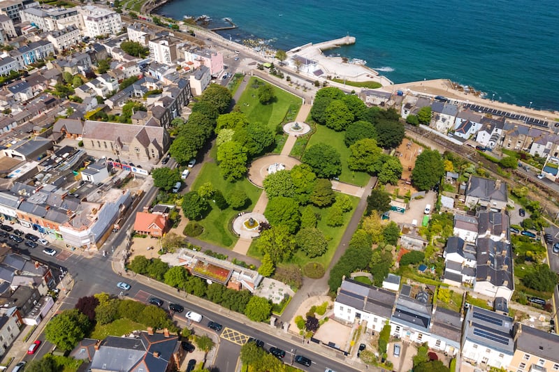 An aerial view of 1 Summerhill Road, Dun Laoghaire, Co Dublin