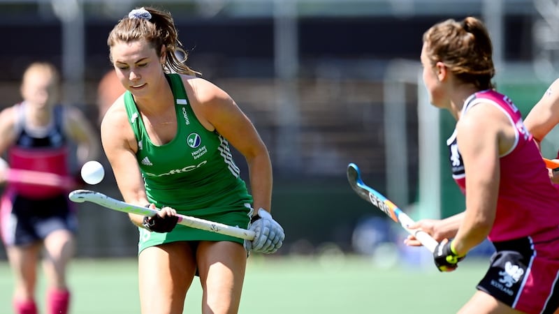 Ireland’s Deirdre Duke in action during the game against Scotland. Photograph: Frank Uijlenbroek/Inpho