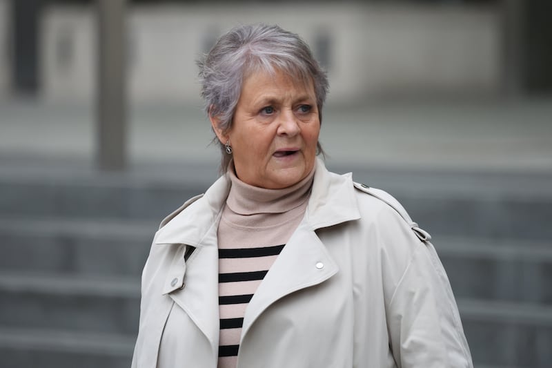 'Robin' Wilkin's sister, Irene McAleer, leaves the Central Criminal Court in Dublin on Thursday. Photograph: Collins Courts