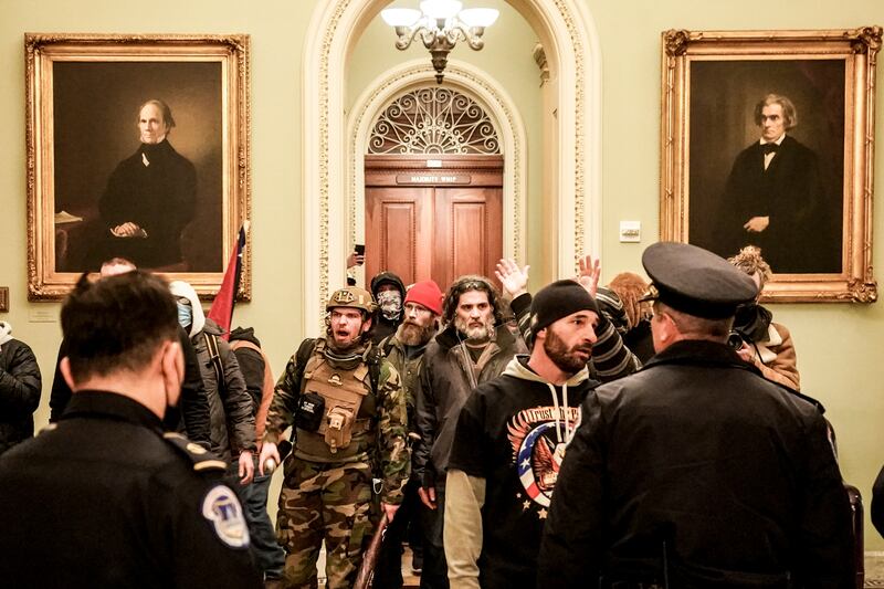 Rioters in the US Capitol in Washington on January 6th, 2021. Photrograph: Erin Schaff/New York Times
                      