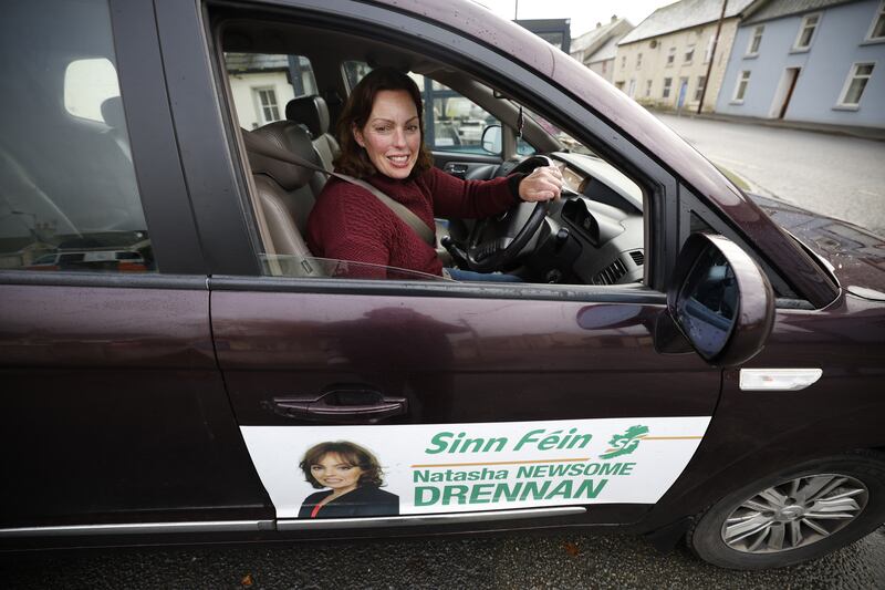 Natasha Newsom Drennan canvassing in Ballyhale, Co Kilkenny. Photograph: Nick Bradshaw