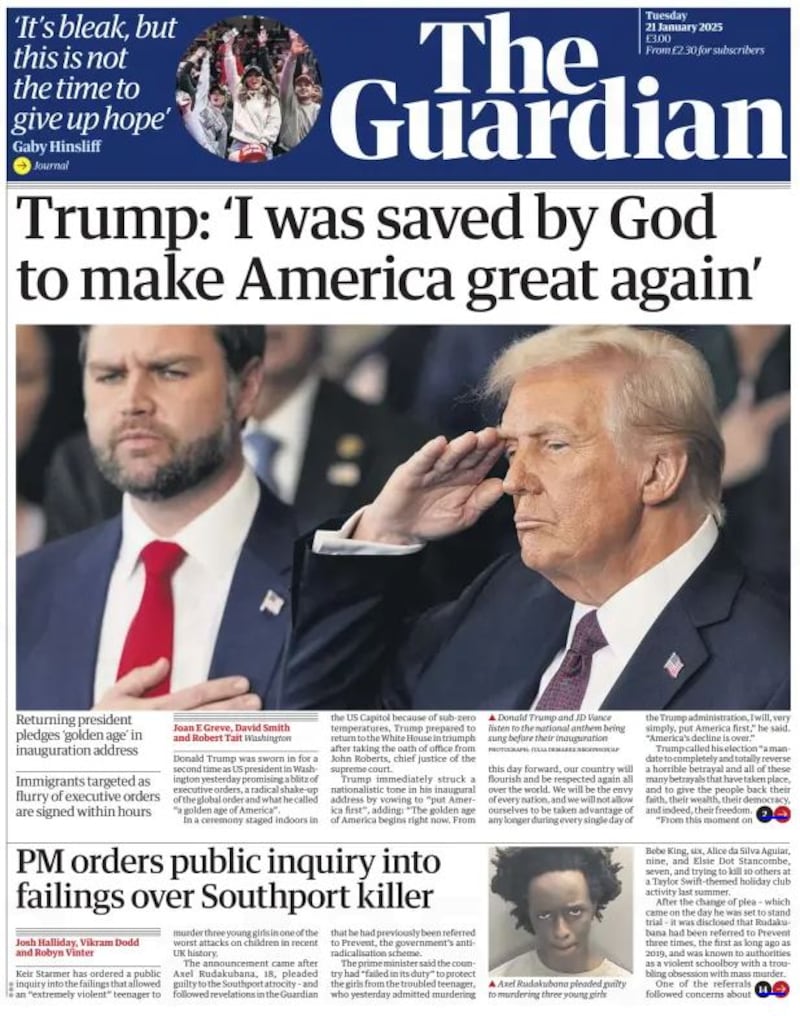 Guardian front page