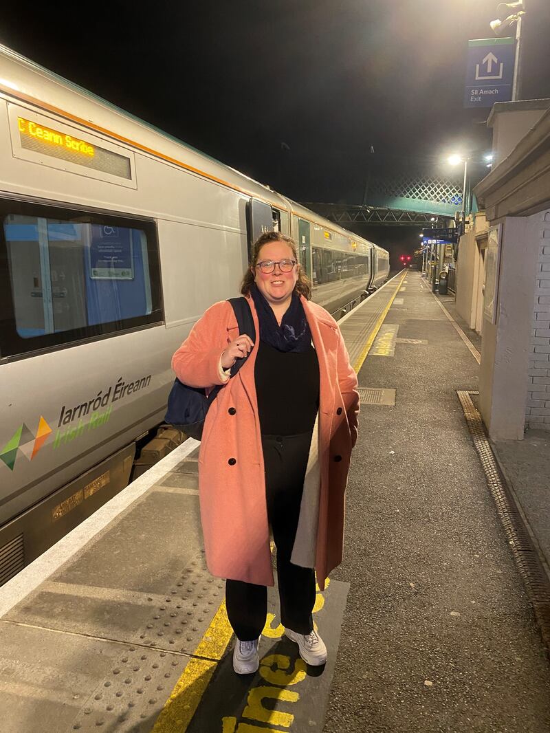 Aoife Hand from Kildare at Kildare Town train station.