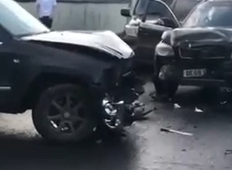 A screenshot from a video on social media showing the aftermath of violence in Rathkeale, Co Limerick.