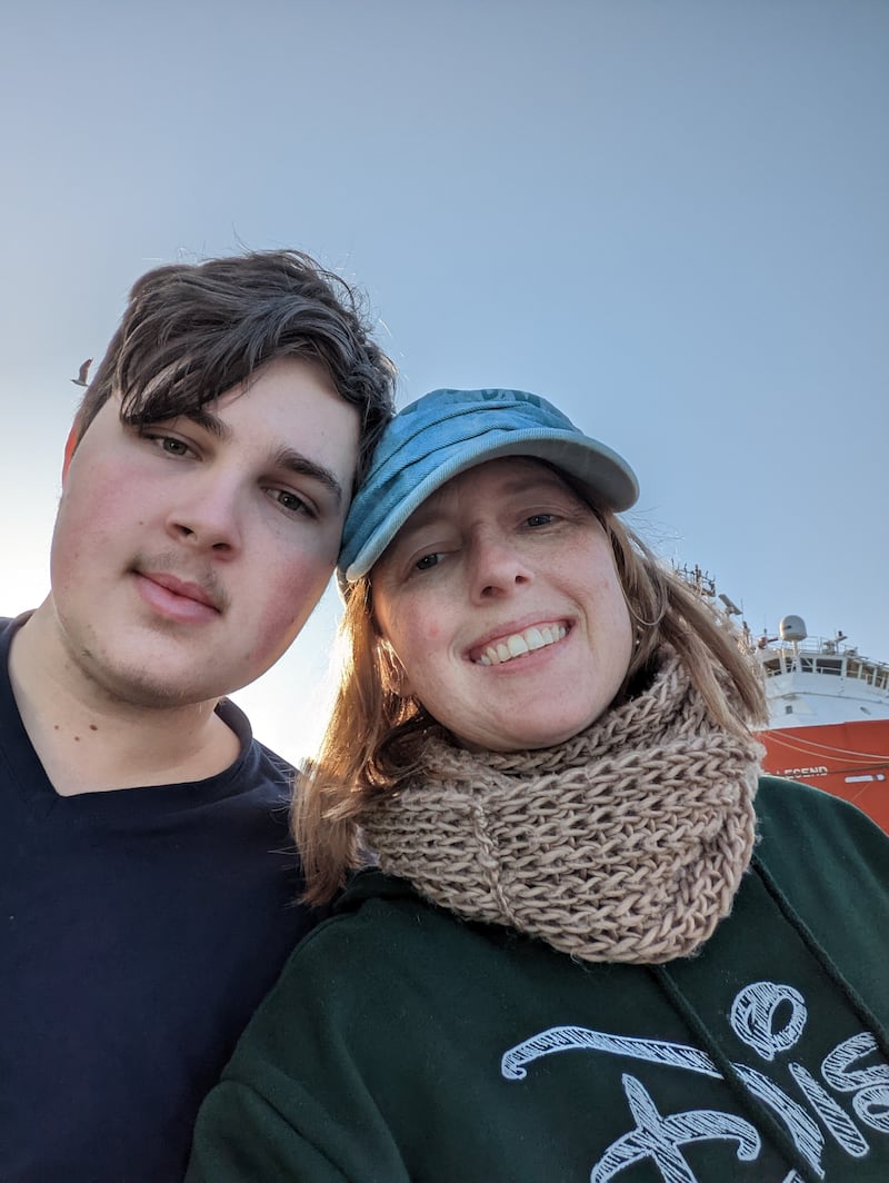 Corban with his mother, Cheryl, two months before he was diagnosed