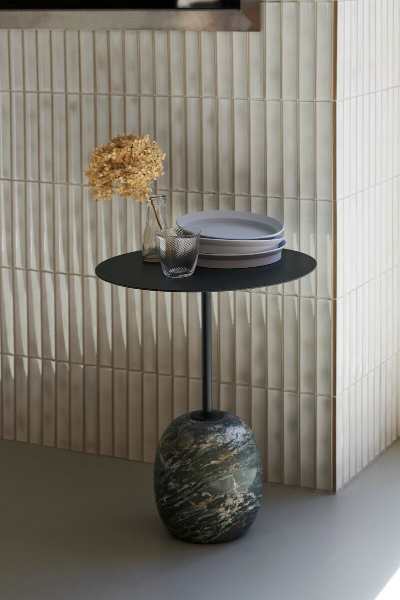 Green marble side table called the Lato, €530 from Nordic Elements, Blackrock, Co Dublin