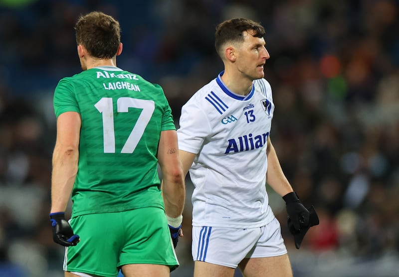 Leinster’s Ronan Jones and Diarmuid Murtagh of Connacht at Croke Park. Photograph: James Crombie/Inpho 