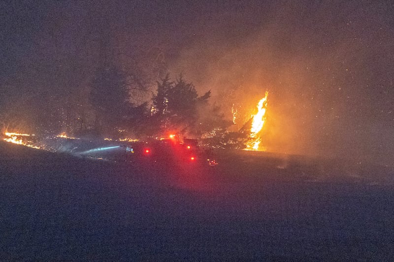 Wildfires were tackled in Oklahoma. Photograph: AP