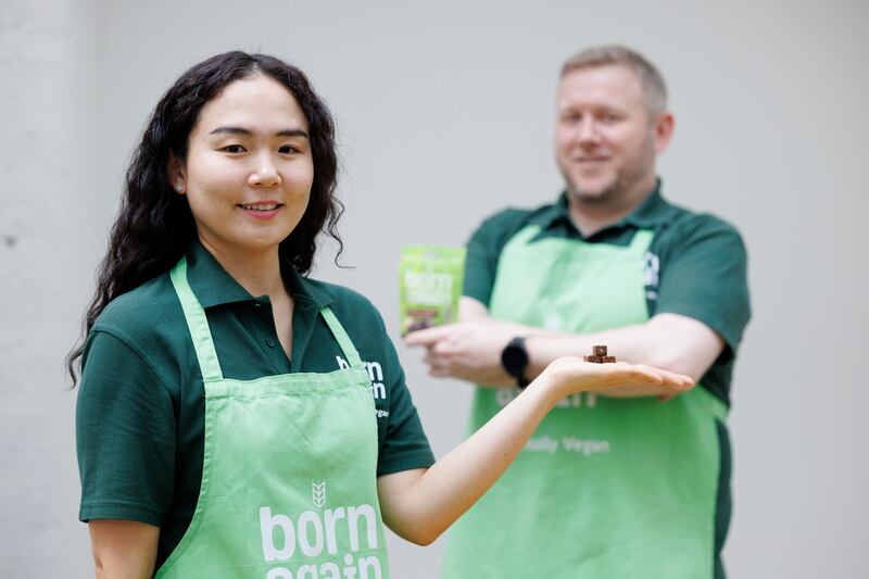 Sunkyung Choi and Patrick Nagle of snack company Born Again Bites, a great example of the circular economy in action