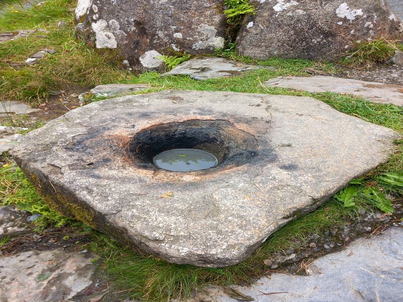 Deerstone damaged by fire. Photograph: Aoife Patterson/Pat Reid
