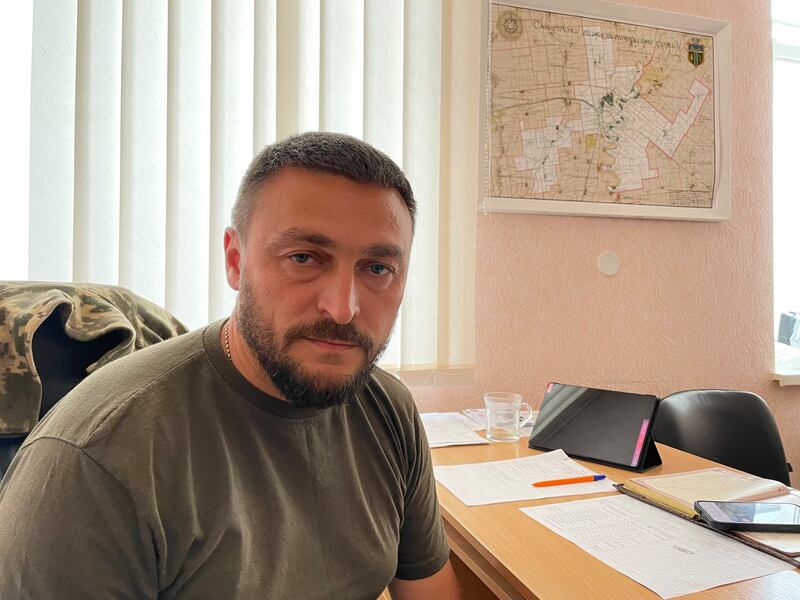 Ivan Kukhta, head of Snihurivka town, southeastern Ukraine, which was occupied by Russia's invasion force last year and partially flooded last week. Photograph by Daniel McLaughlin