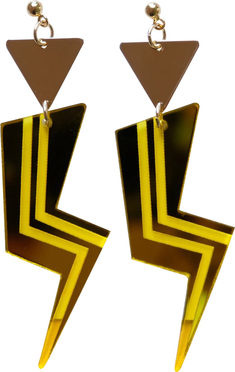 Grace Jones Yellow Lightening Bolt earrings, €42 at A Little Idea