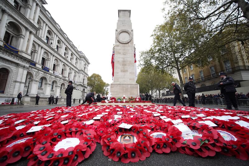 Remembrance Sunday is observed across the UK every November when the dead of two world wars and other conflicts are commemorated. Photograph: Aaron Chown/PA