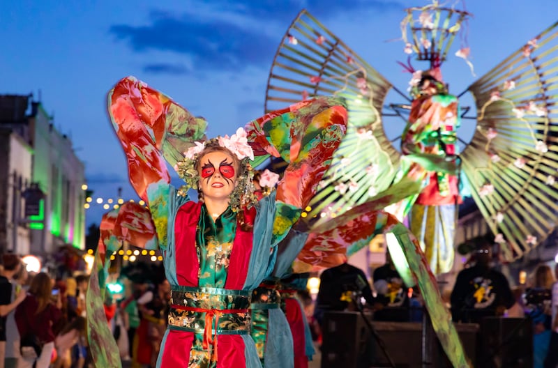 Spraoi Festival street party hosts 200 shows of local, national and international artists and musicians. Photograph: Patrick Browne