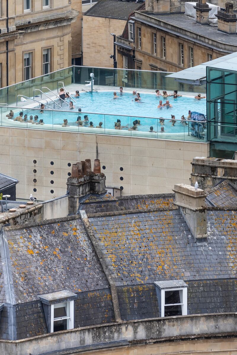 The rooftop pool at Thermae Bath Spa. Photograph: Jeremie Souteyrat/New York Times