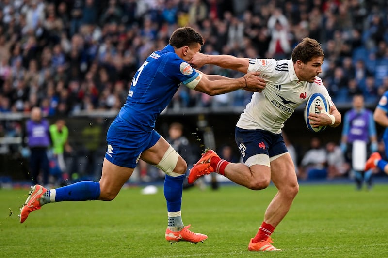 Stadio Olimpico, Rome, Italy vs France:   
France’s Antoine Dupont. Photograph: Giuseppe Fama/Inpho