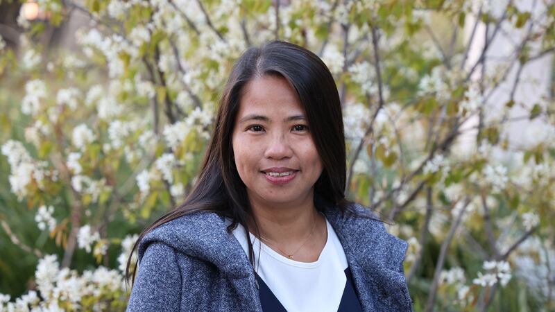 Irene Jagoba  has worked as a childminder, carer and cleaner during her time here to support family in the Philippines. Photograph: Nick Bradshaw/The Irish Times