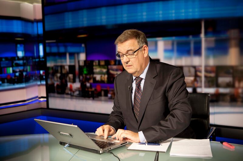 Bryan Dobson on his last day presenting the RTÉ Six One news in October 2017. Photograph: RTÉ