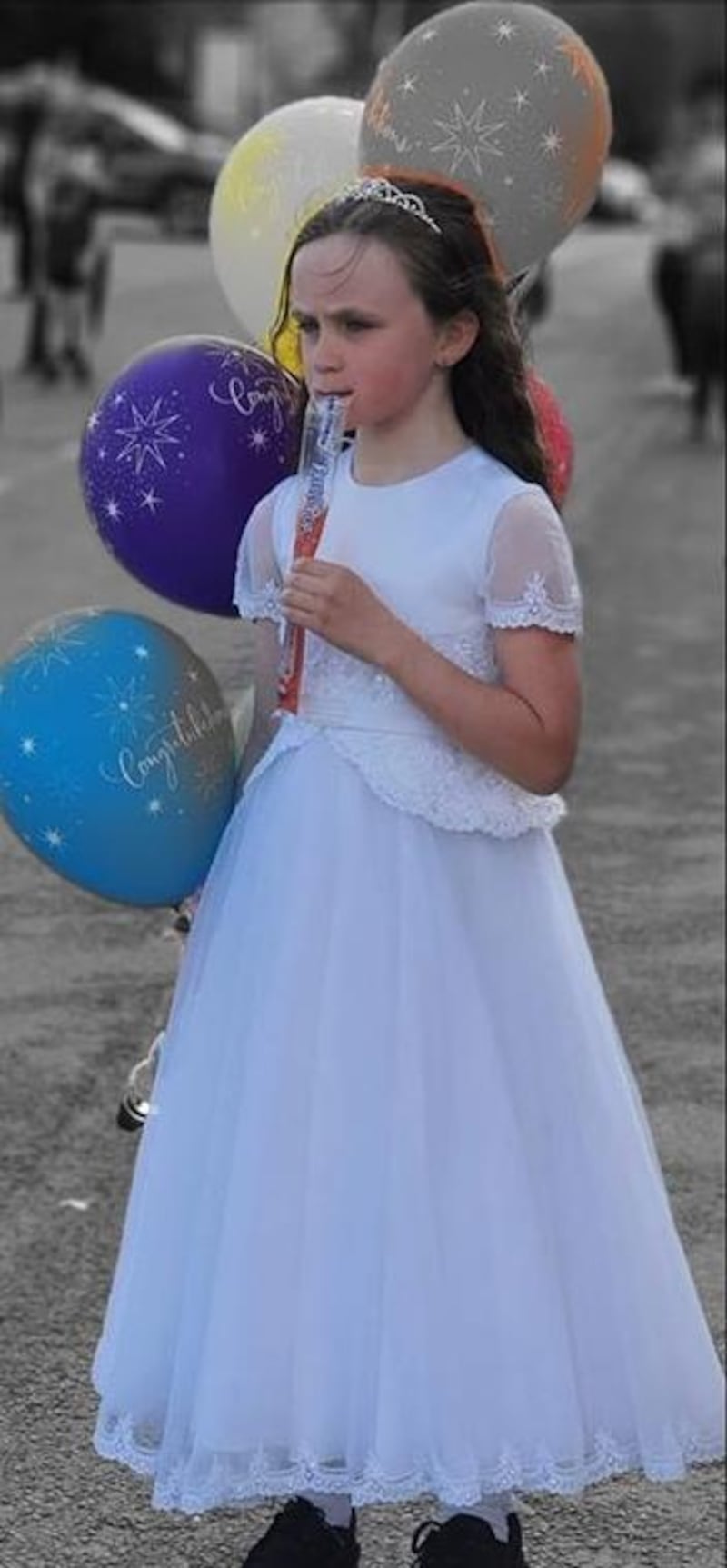 Eloise McDonnell’s First Holy Communion was postponed due to Covid-19, so she ran 10km in a borrowed Communion dress