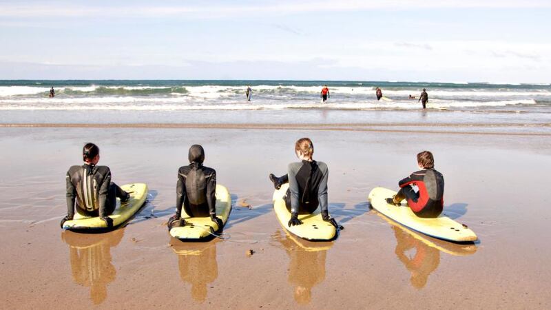 Surfing at Lahinch, Co Clare. If you work from a hub then you could go surfing as soon as you leave the office.