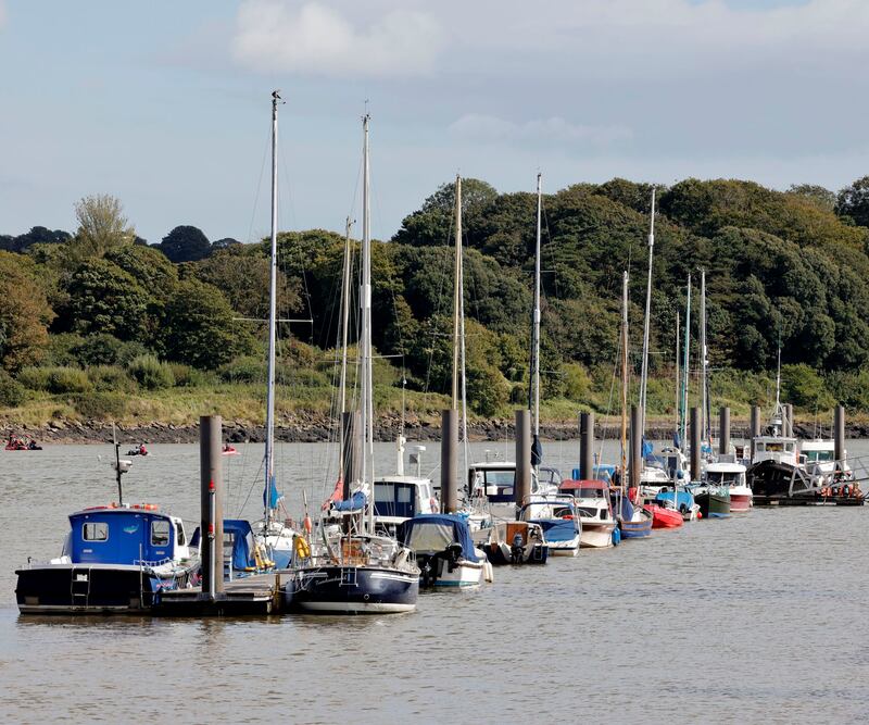 Boats moored along the Quay