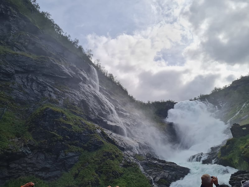 Kjosfossen waterfall, a stop on the Flam railway line. Photograph: Simon Bracken