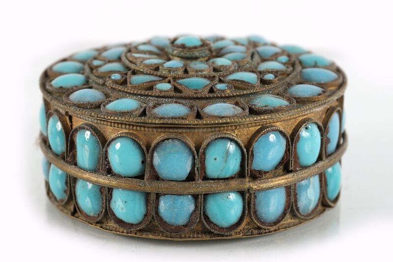 Tibetan turquoise encrusted box with a lid (€50-€80) at Sheppard's auction