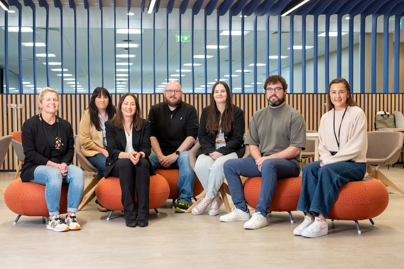 Some of Sun Life's mentorship team who work with secondary school students on the Stem Passport for Inclusion programme; Left to right, Sinead Flynn, Donna Clements, Clodagh O’Mara, Thomas Atkins, Laura Norbury, Conor McSweeney and Phil Healy