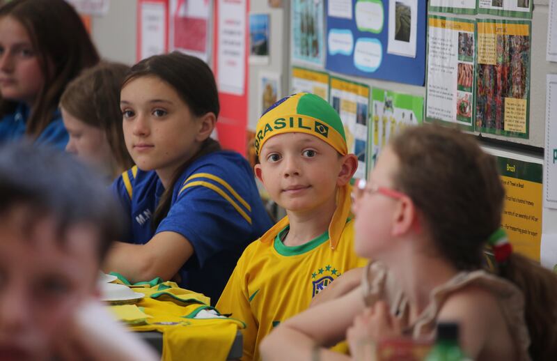 James Manuel, first class, from Brazil wears his national colours for International Day. Photograph: Bryan O'Brien 