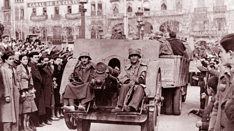 Nationalist troops enter Barcelona during the Spanish Civil War, 1939. Photograph: Getty Images