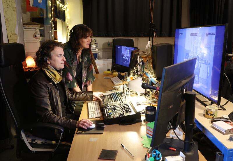 The Foley Lab: Jean McGrath and Caoimhe Doyle in the studio in Co Wicklow. Photograph: Bryan O Brien