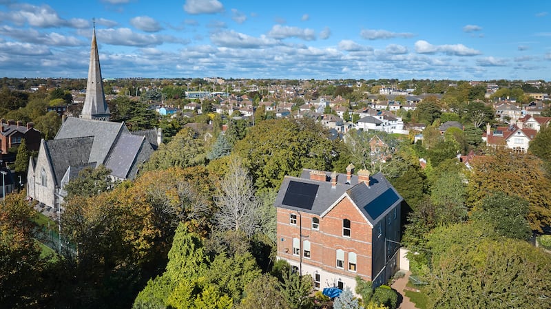 The property has views to the spire next door