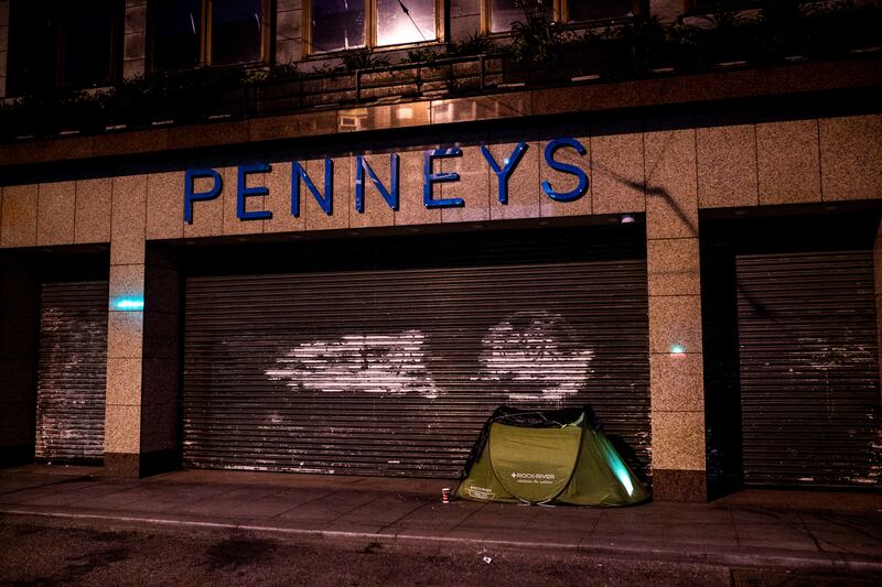 A tent on Middle Abbey Street, Dublin. Photograph: Tom Honan 