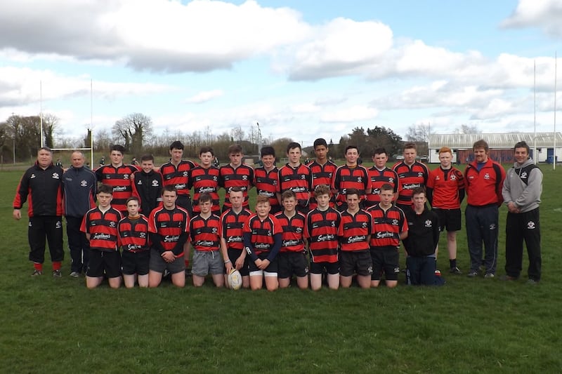 Cormac Izuchukwu with the Tullamore under-15 rugby squad. Photograph: Tullamore RFC