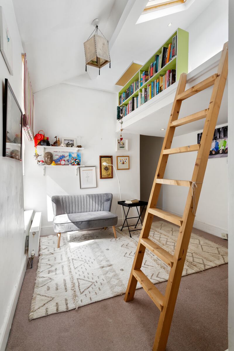 The second bedroom has a loft area 