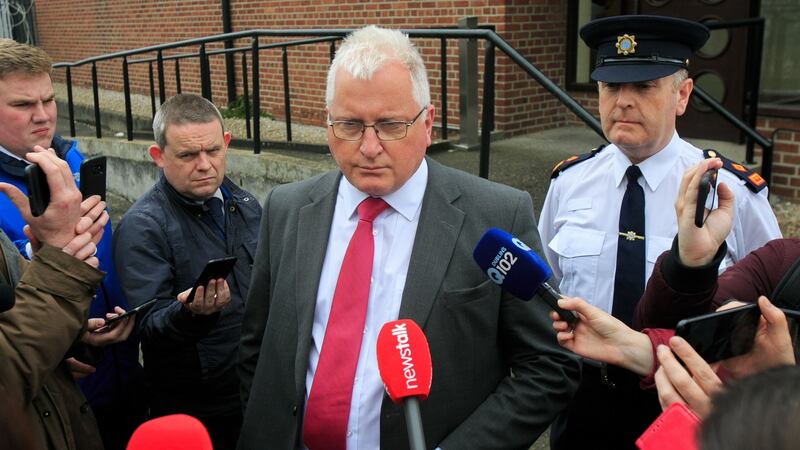 Garda Detective Inspector Michael Mulligan during a press briefing at Santry Garda station. Photograph: Gareth Chaney Collins