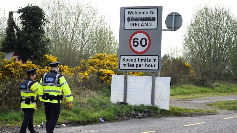 Gardaí near the Border. File picture. Photograph: Clodagh Kilcoyne/Reuters