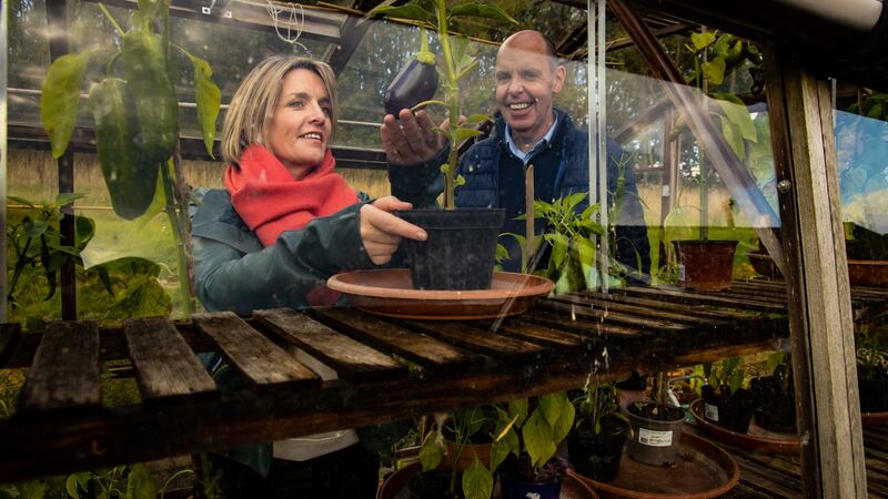 16/10/2020. Ken Madden & Beth-Ann Smith of Lismore Food Company, Lismore, Co. Waterford, in the greenhouse. Picture: Patrick Browne