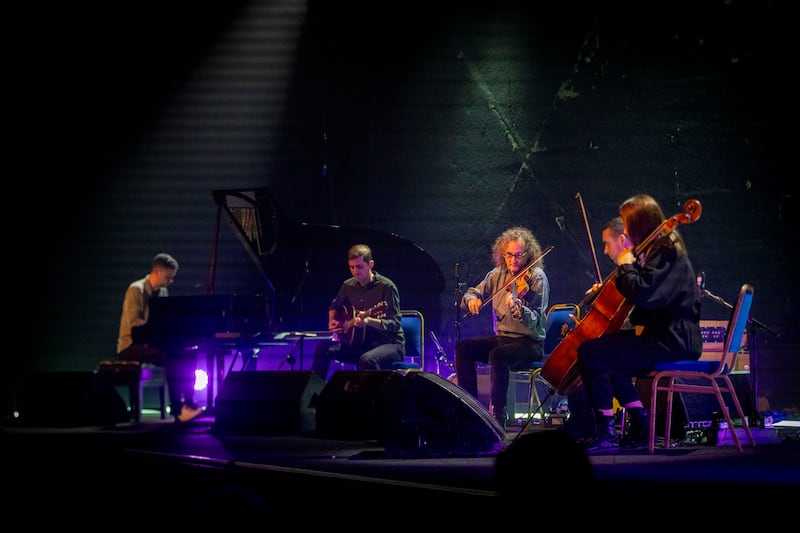 Martin Hayes and The Common Ground Ensemble perfoming at Vicar Street, Dublin. Photograph: Tom Honan for The Irish Times