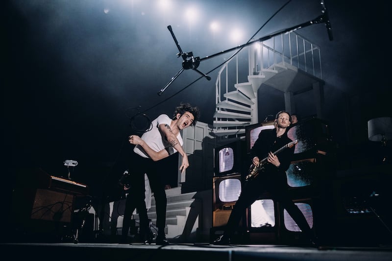 The 1975 performing at 3Arena, Dublin, in January 2023