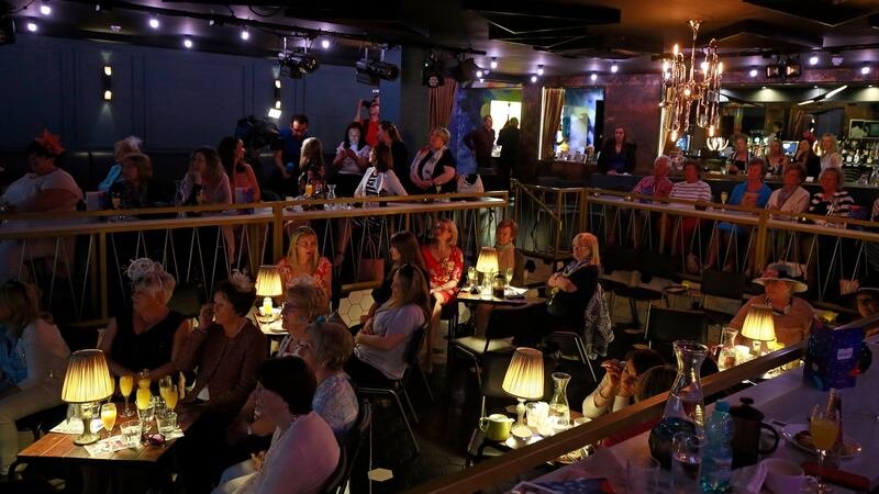 Settling in for the wedding at the Whale Theatre in Greystones. Photograph Nick Bradshaw