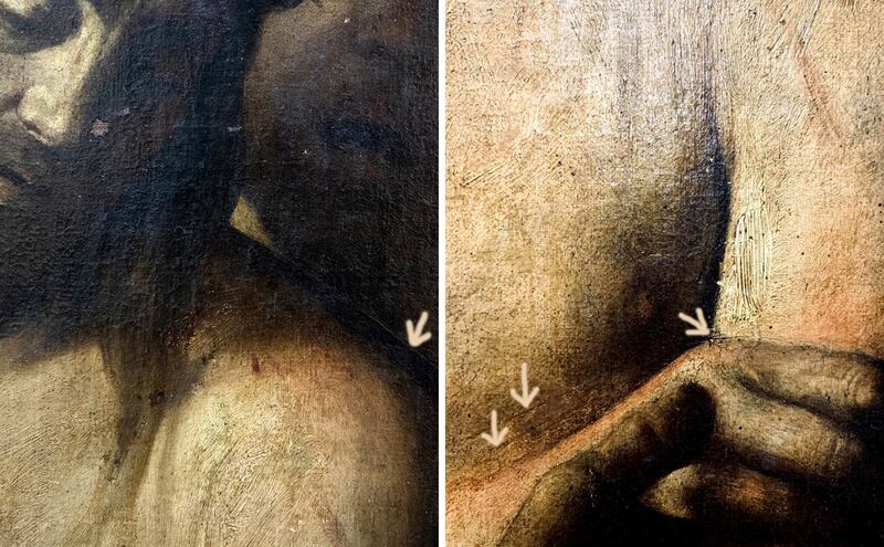 Details such as the brush strokes helped Pulini determine it was painted by Caravaggio himself. Photograph: Handout