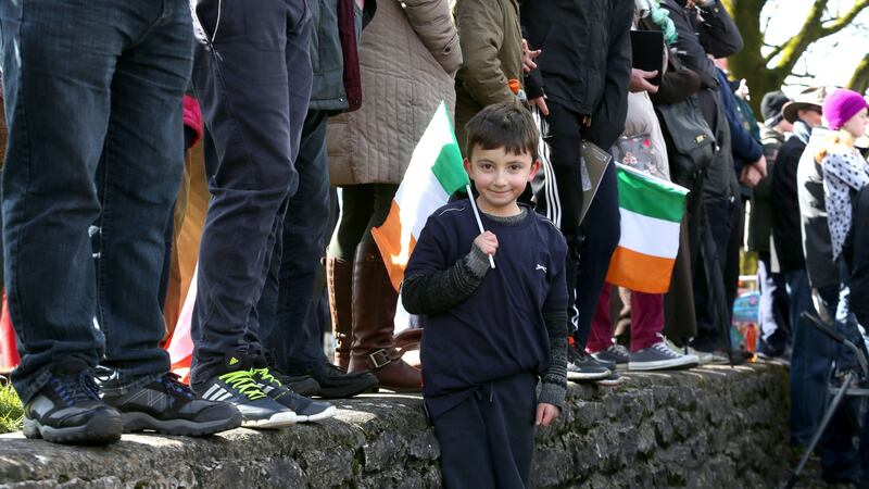 Kevin Matthew Finnerty (7) from Gurteen, Co Galway, attended the Athenry 1916 Centenary Commemoration on Easter Monday. Photograph: Joe O’Shaughnessy.