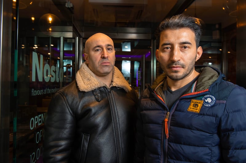 Barber Hasan Kilic and restaurateur Evrin Ertugral, Turkish nationals living in Cork, have organised supplies for victims of the Turkish/Syrian earthquake. Photograph: Michael Mac Sweeney/Provision