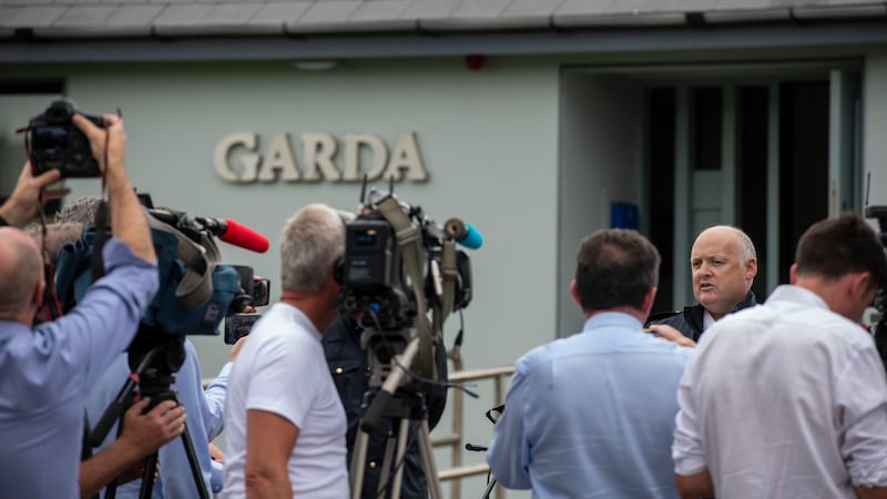 Supt Paul Kennedy fields questions from media about the events in Lixnaw. Photograph: Domnick Walsh